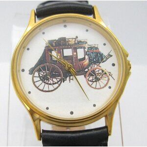Women's Sweda Horse Carriage Quartz WR Analog Dial Causal Round Watch (F98)